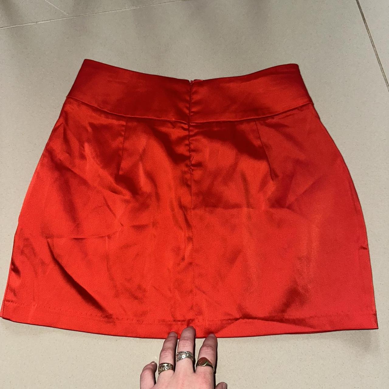 2000's supré red mini skirt Silky fabric Depop