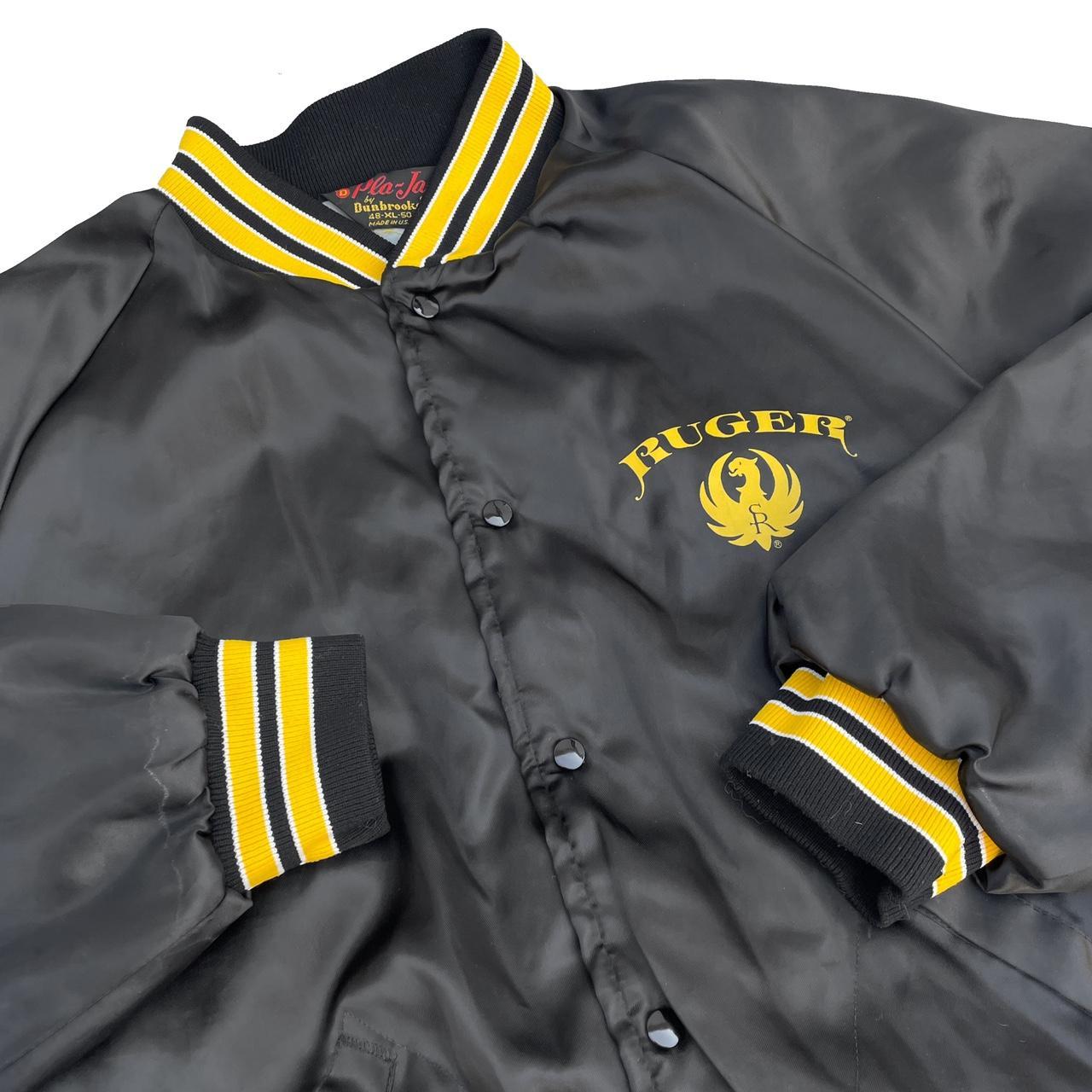 Men's Black and Yellow Jacket Depop