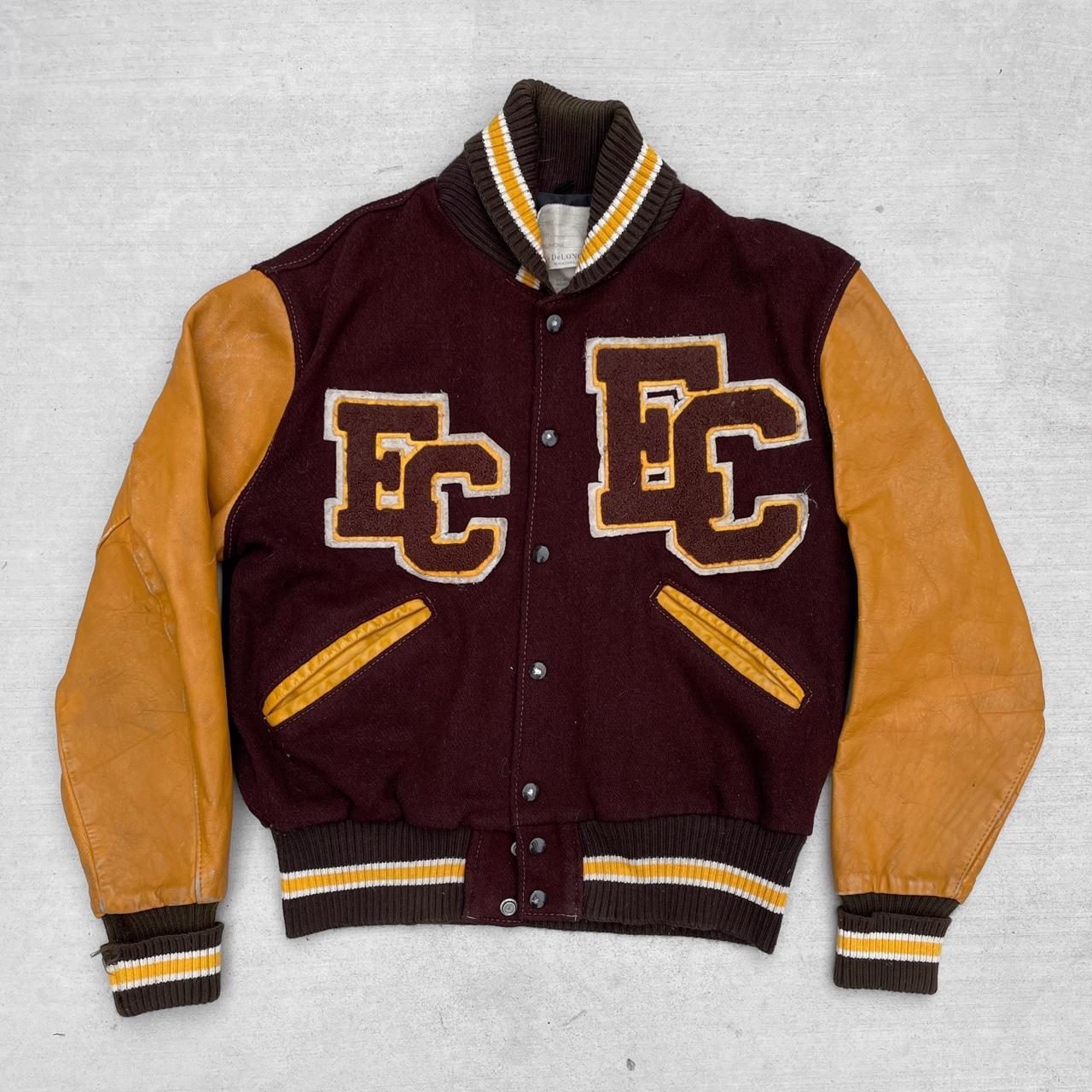 Vintage 70s EC Letterman Jacket Fits size... - Depop