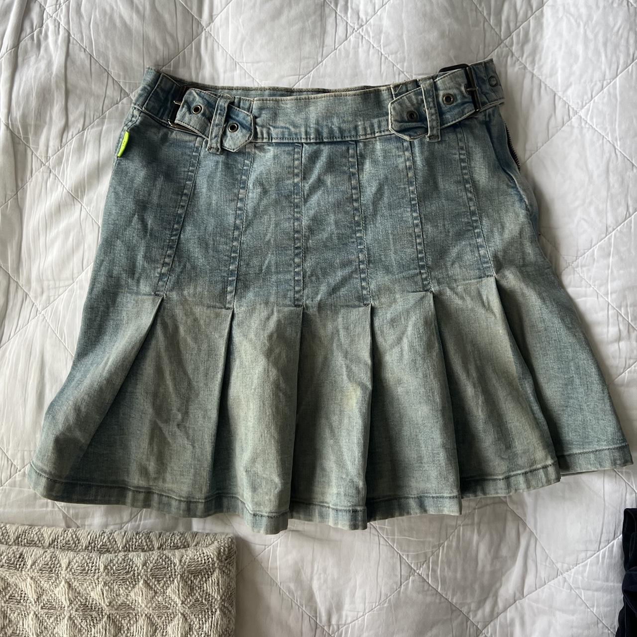 Beautiful Morgan De Toi denim pleated mini skirt -... - Depop