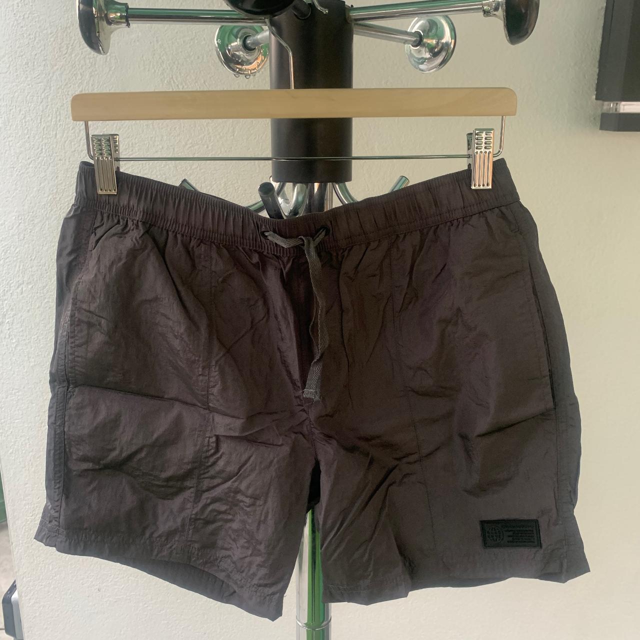 River island black cotton shorts elasticated waist... Depop