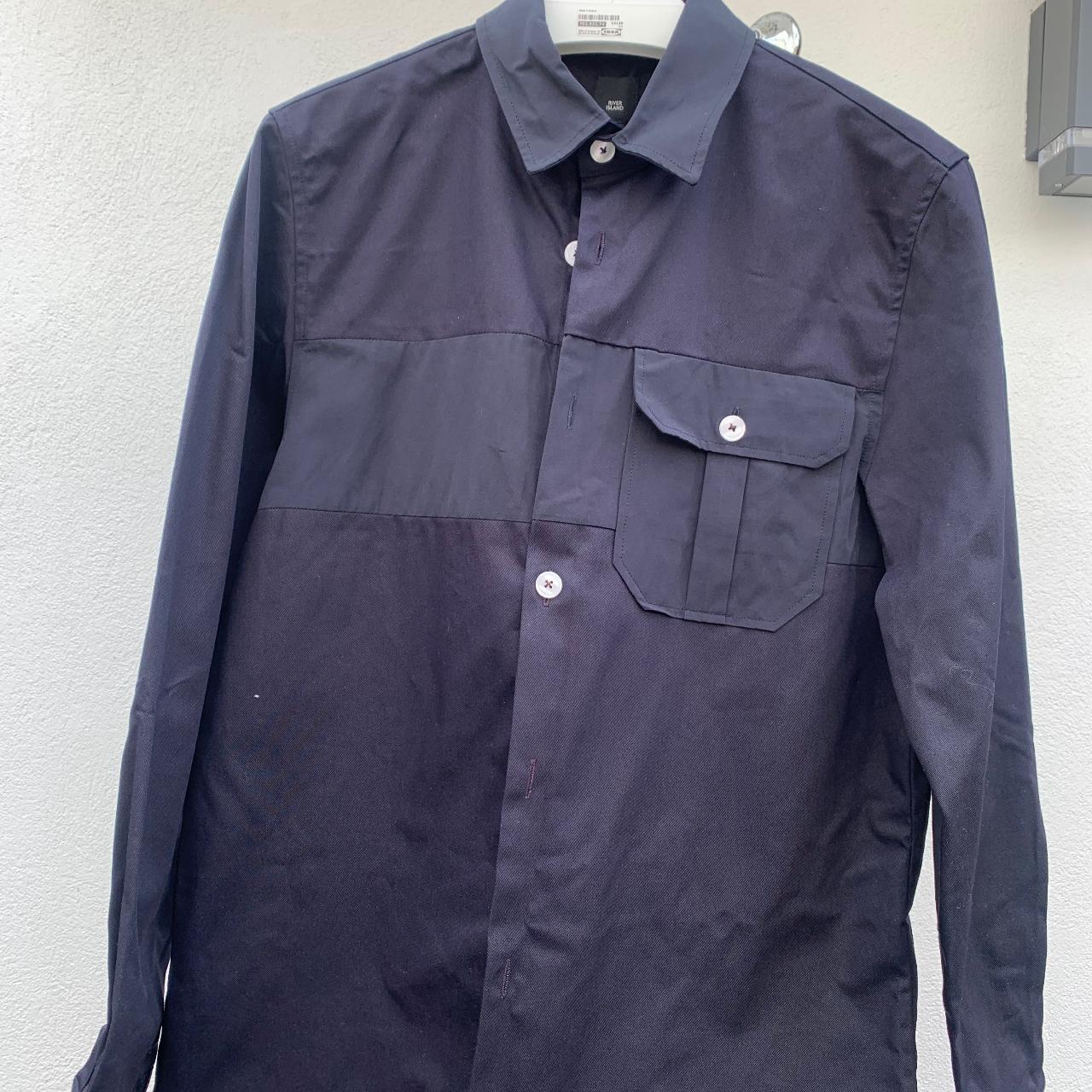 River Island Men's Navy Shirt | Depop