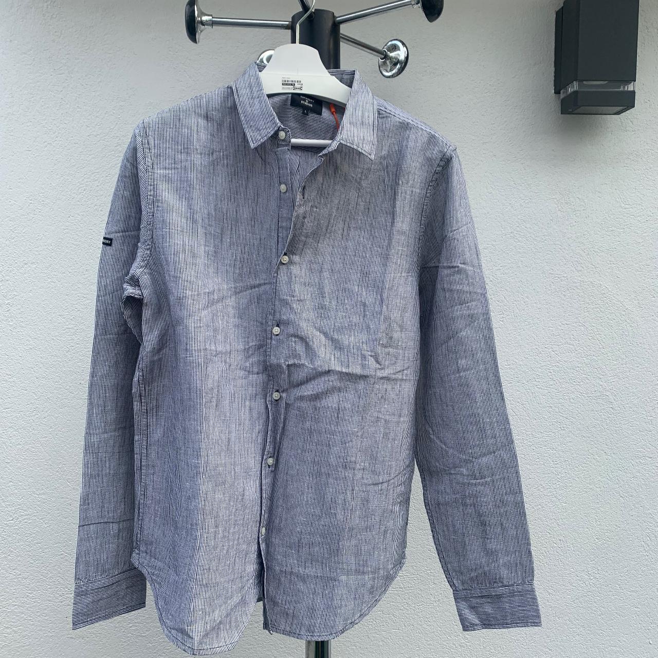 Superdry Grey Long Sleeve Shirt Size L #016 - Depop