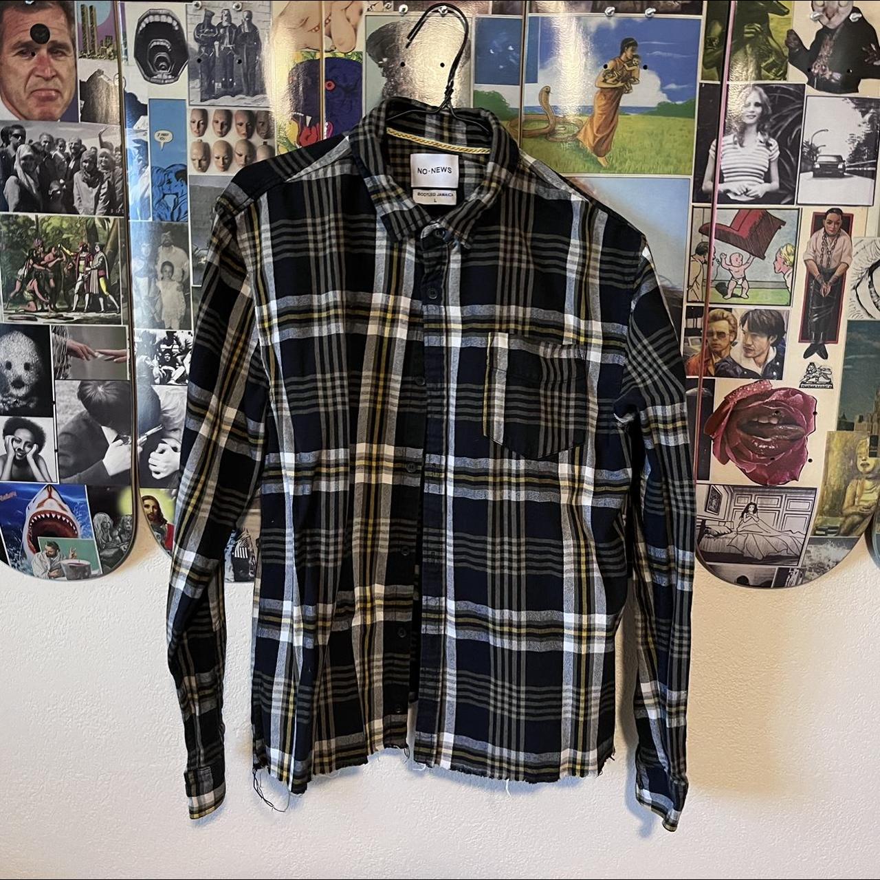 Yellow Flannel Boxy Crop Shirt