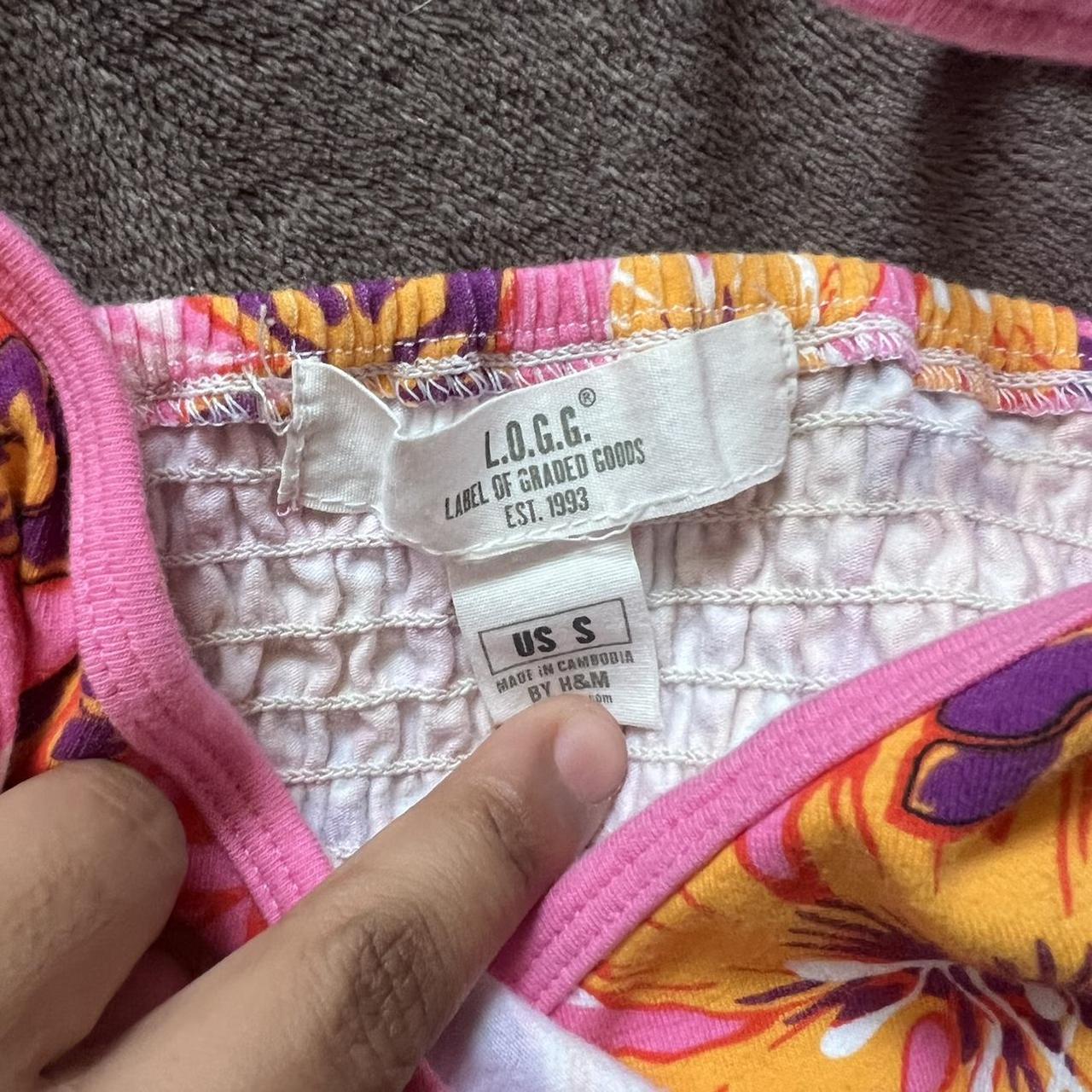 H&M Women's Pink and Orange Dress Depop