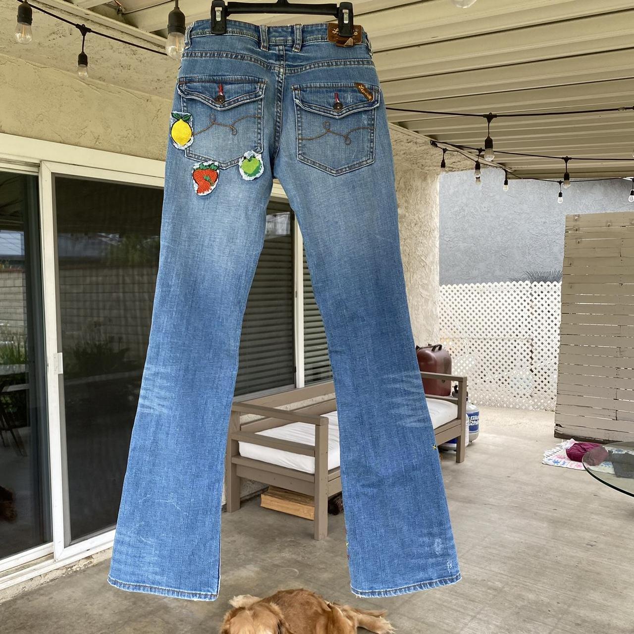 The cutest jeans ever with fruit patches Has a... Depop