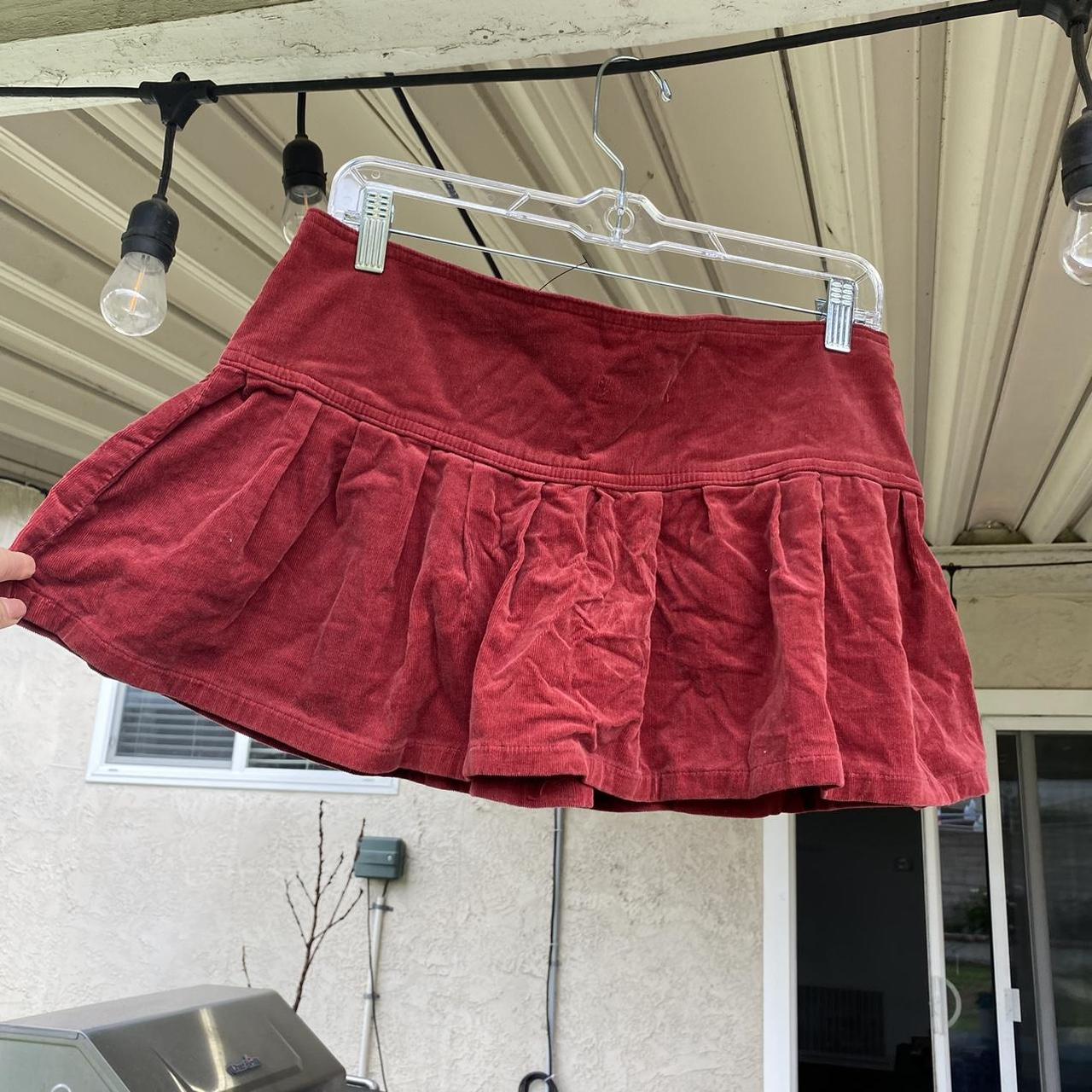 Women's Burgundy And Red Skirt | Depop