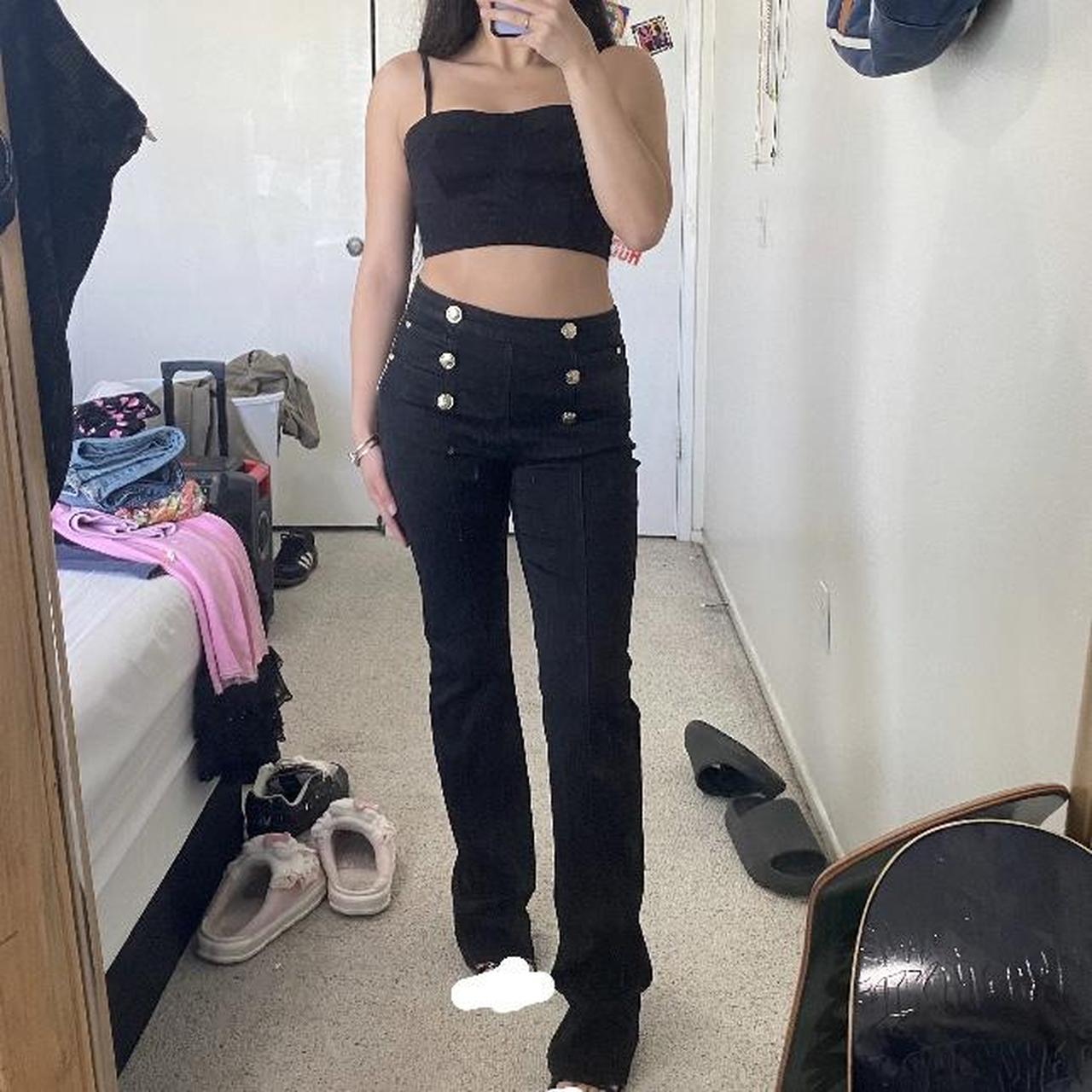 Morgan de toi black straight leg pants ! These are... - Depop