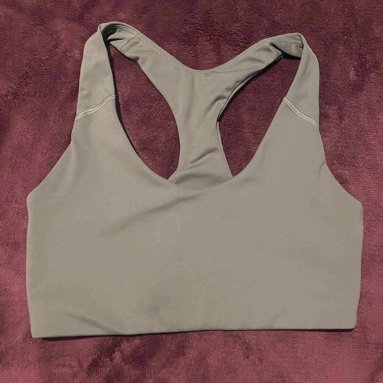 Green racer back strap green sports bra from old... - Depop