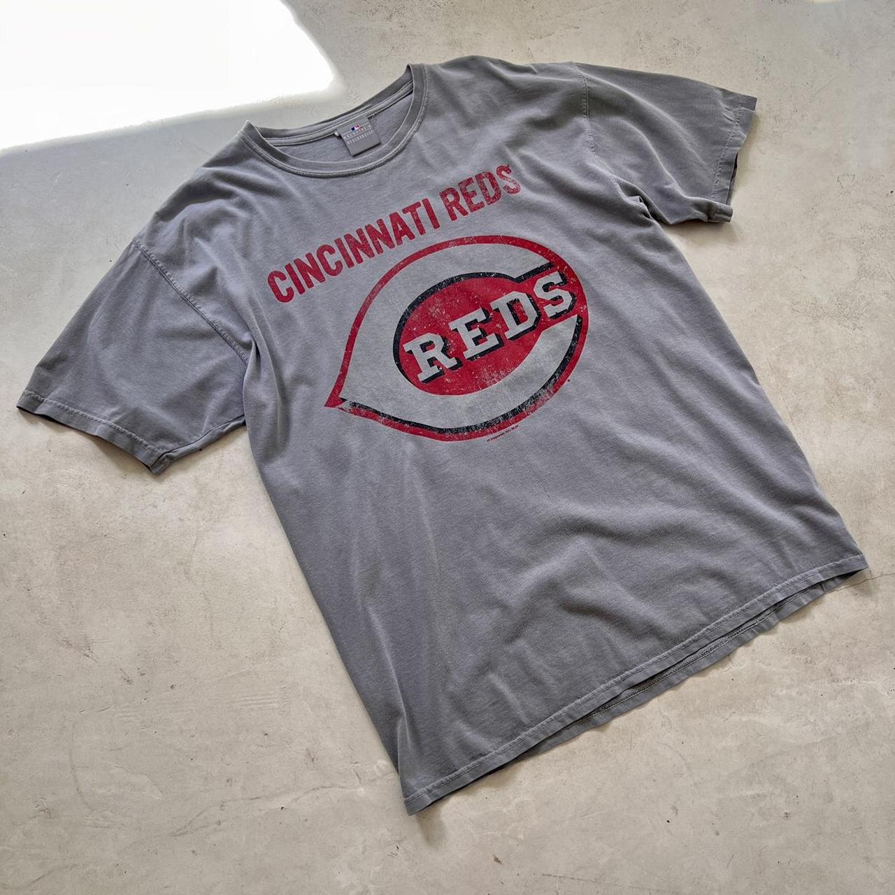 Vintage Cincinnati Reds MLB AOP Tee Sz: L 21.5 x - Depop