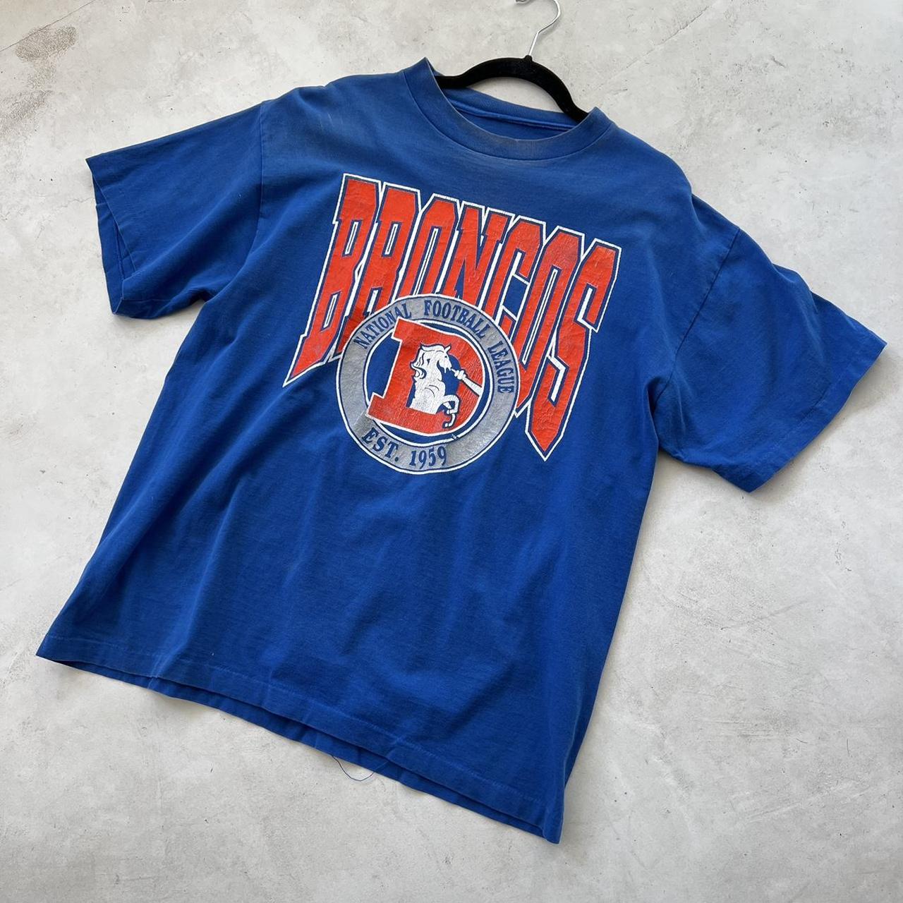 Vintage Denver Broncos Shirt L Multicolor 90s Tie - Depop