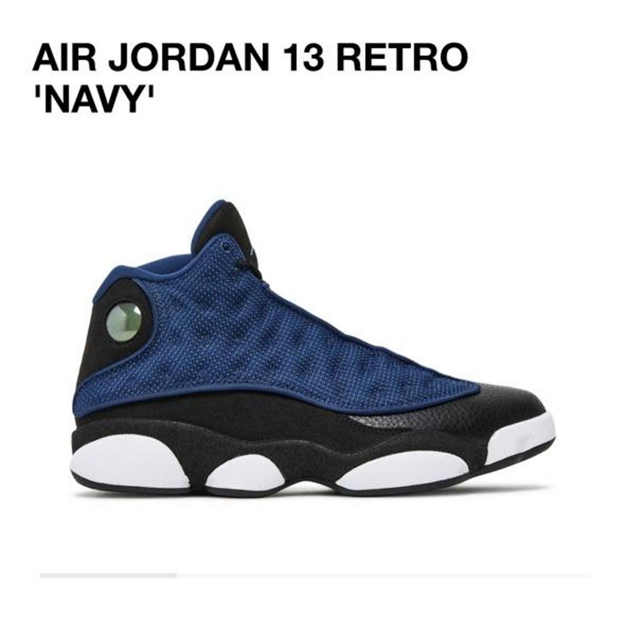 navy blue and white jordan 13