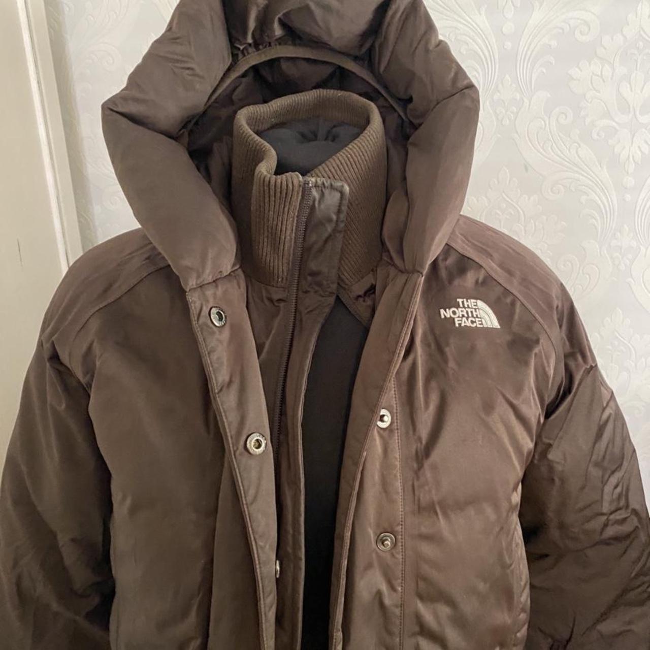 Rare cropped brown north face jacket!! Turtle neck... - Depop