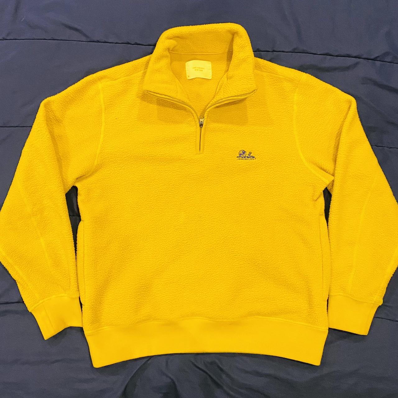 Aime Leon Dore yellow fleece quarter-zip pullover... - Depop