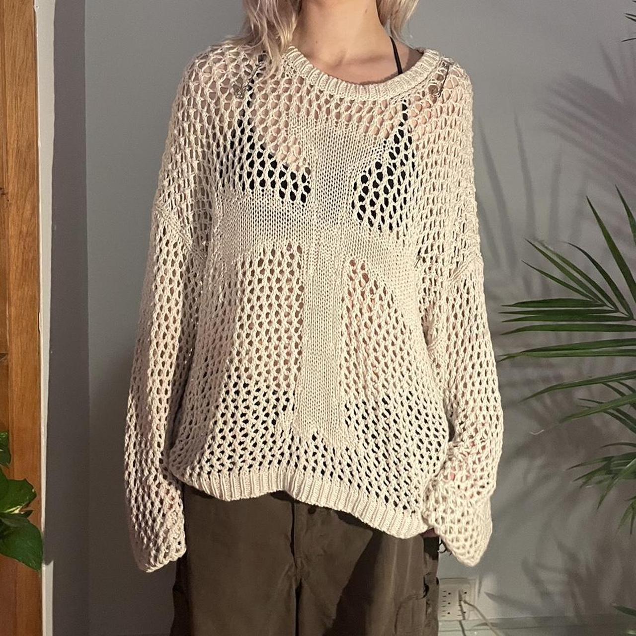 Racer worldwide Cross open knit sweater Comes with... Depop