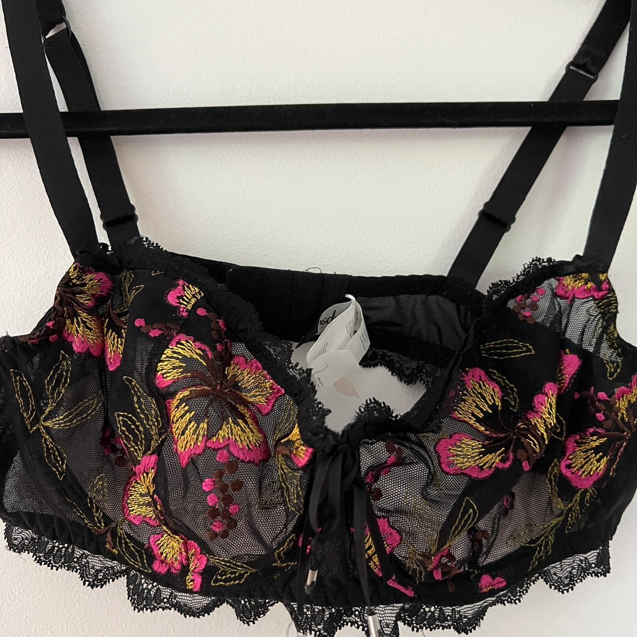 vintage aubade paris bra - gorgeous pink and gold... - Depop