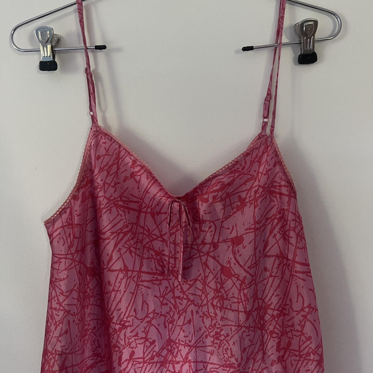 vintage pink and orange slip dress size m vintage... Depop