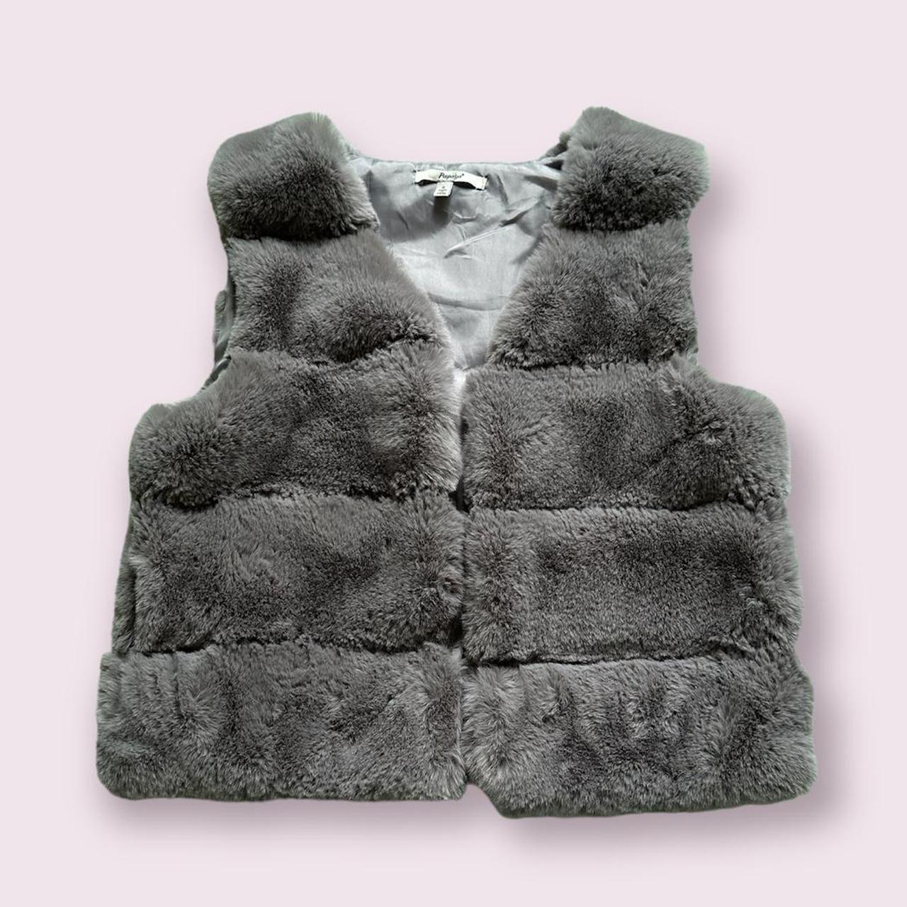 Fuzzy grey vest sale