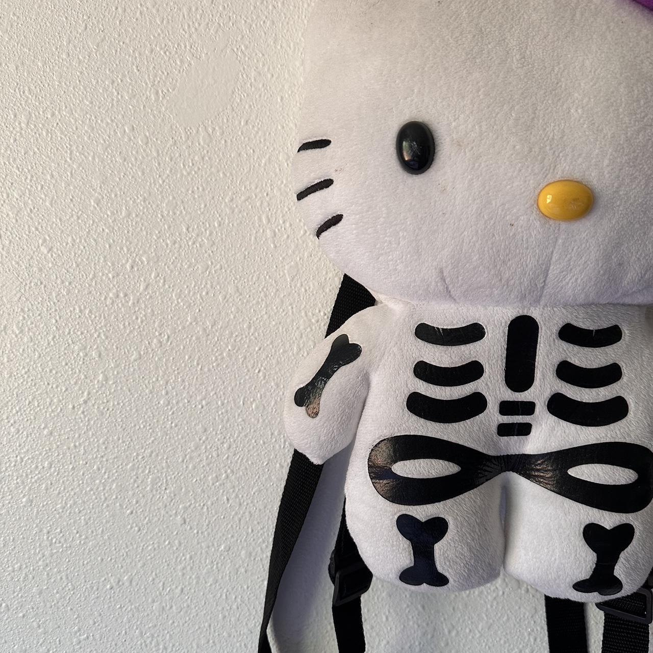 Good Hello Kitty White Skeleton Plush Backpack Retired Sanrio