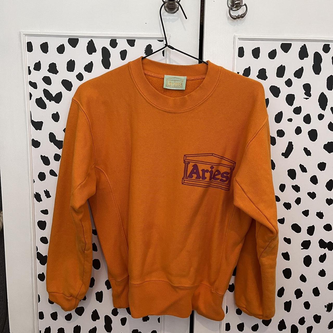 Aries Women's Orange Sweatshirt | Depop