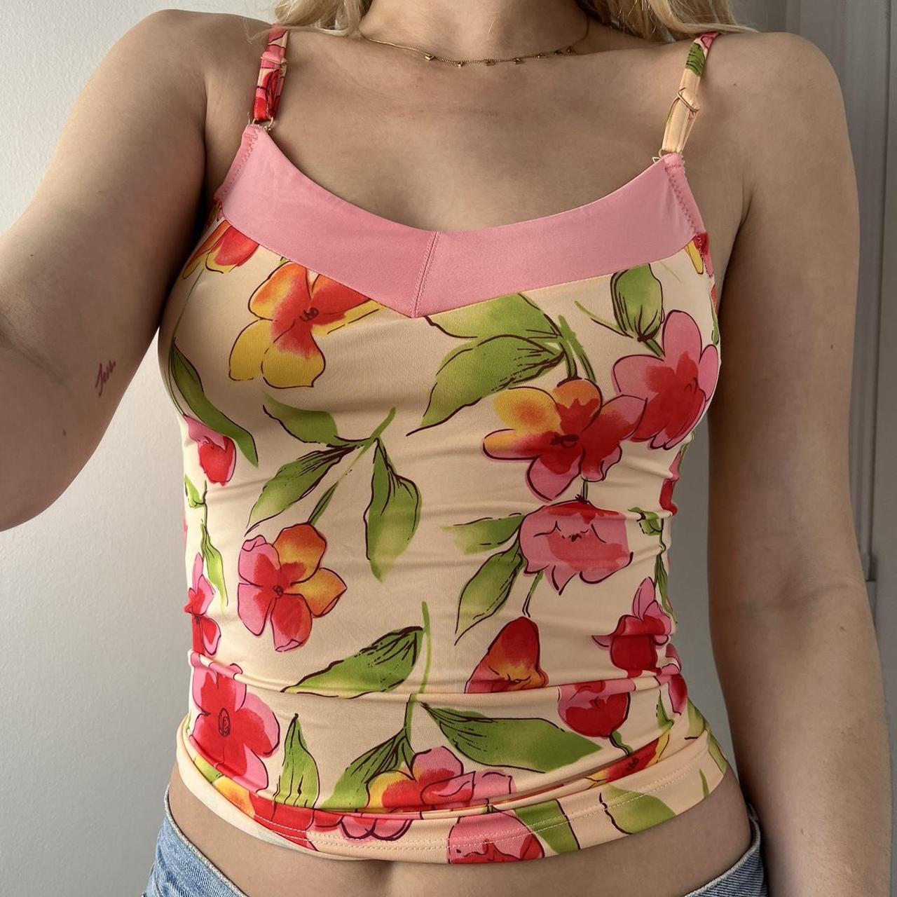 Women's Pink and Orange Top Depop