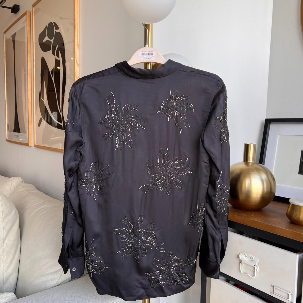 NWT Zara beaded embellished satin button up | Depop