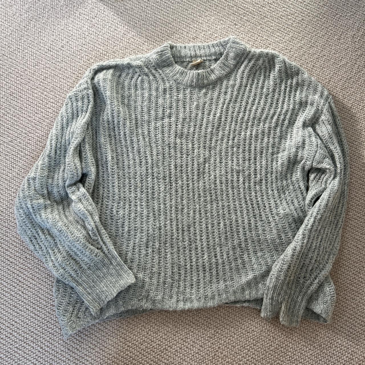 Cable knit grey jumper from urban outfitters perfect... - Depop