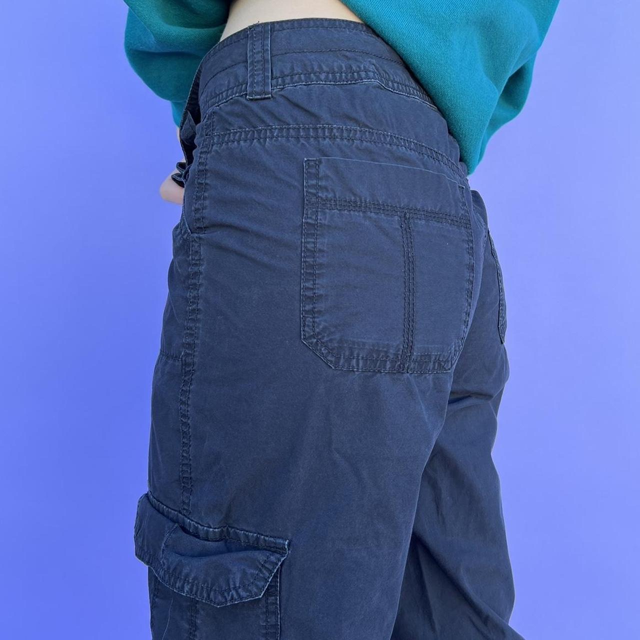 vintage black low rise cargo pants. y2k tommy... Depop