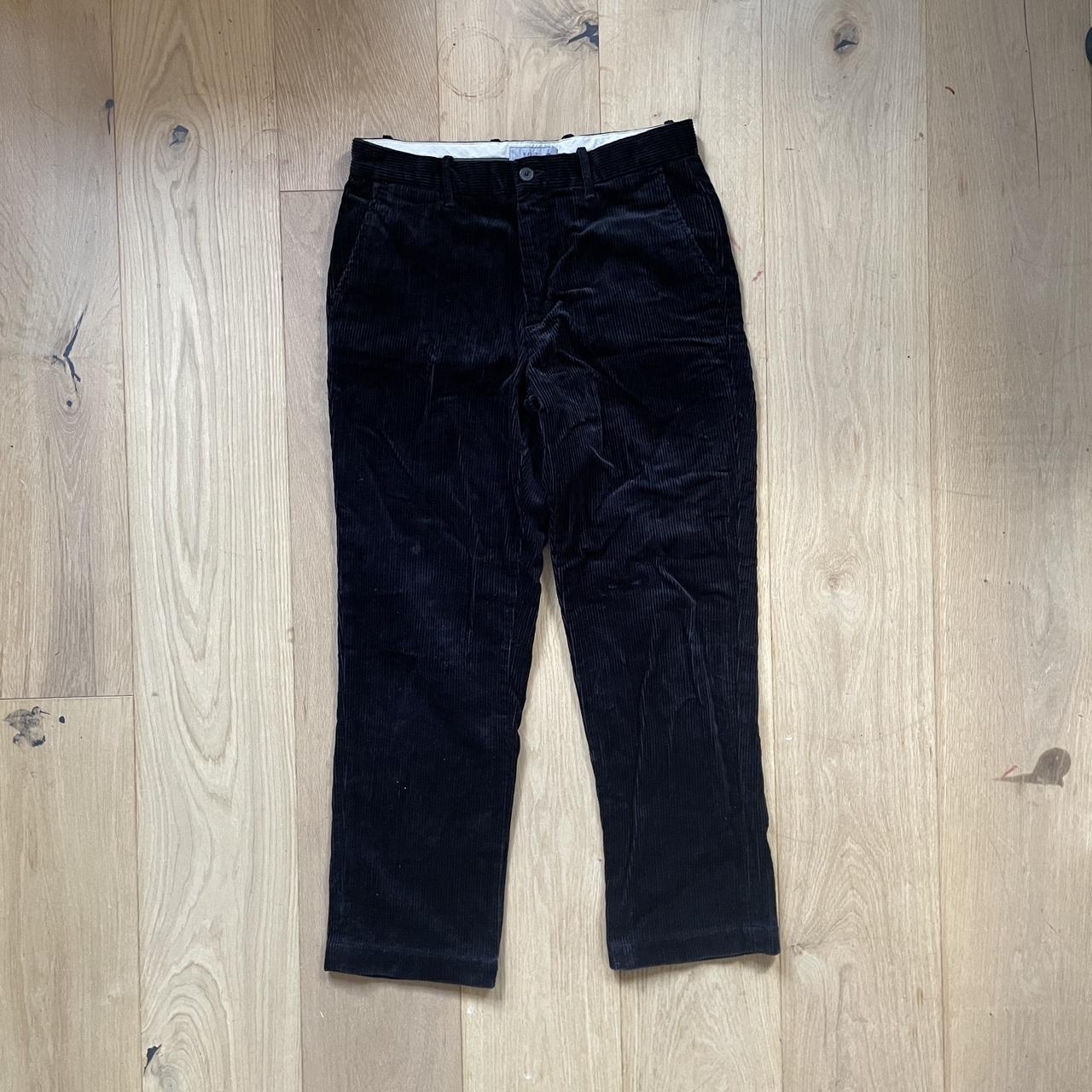 Corduroy M&S Trousers Velvety super black 32... - Depop