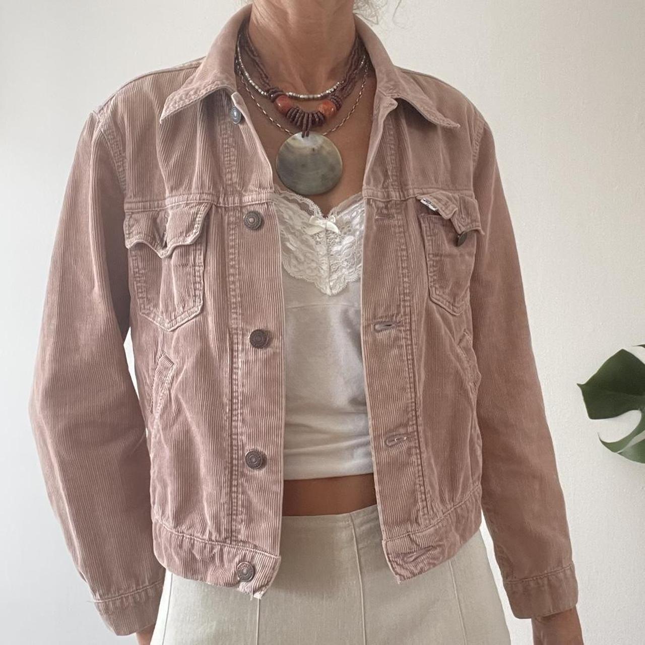 Pink corduroy vintage jacket! Dusky chalky Depop