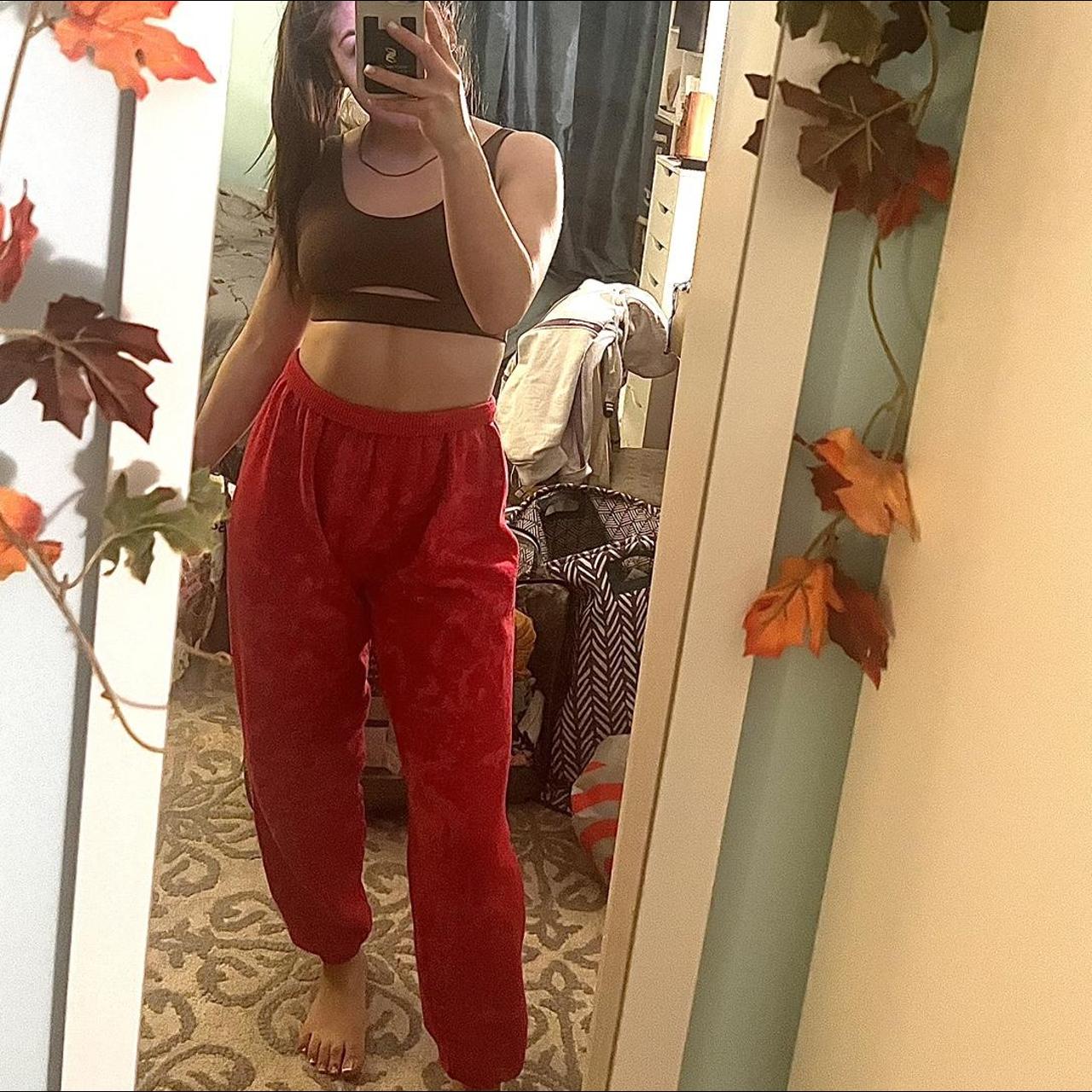 Bleached discount red sweatpants