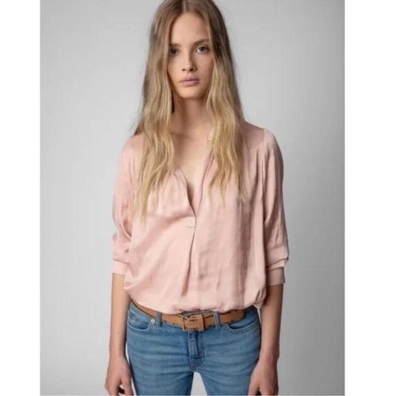 Zadig & Voltaire Women's Blouse - Pink - S – ZADIG & VOLTAIRE Tink Satin Blouse. Lightweight …