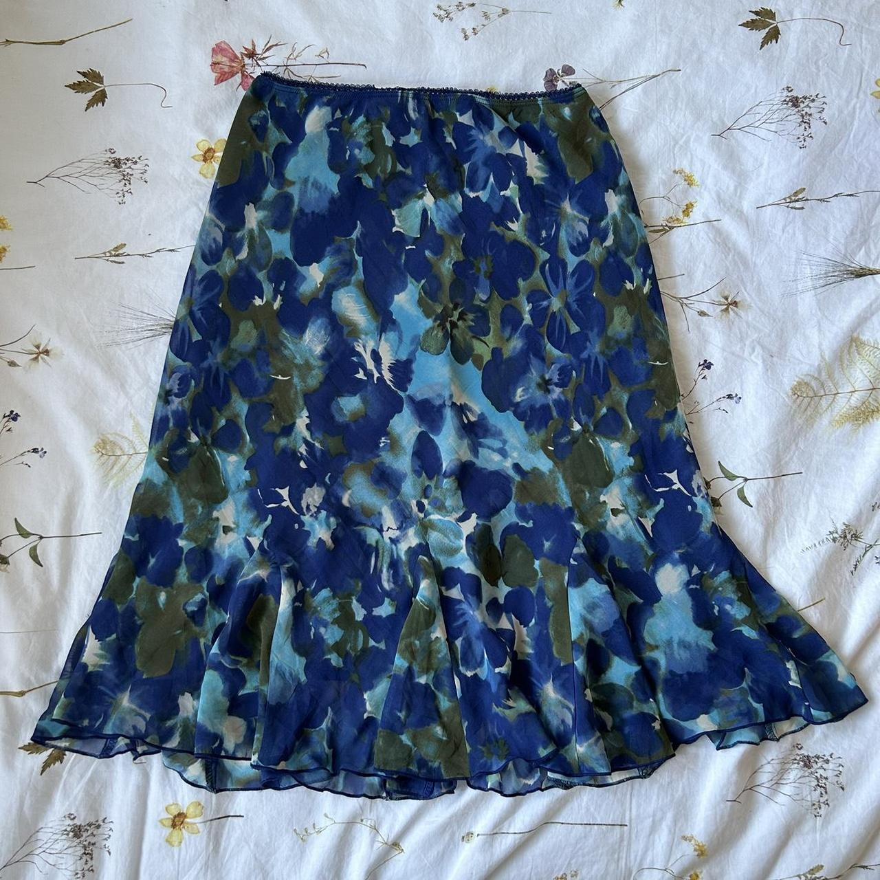 Women's Blue and Green Skirt | Depop