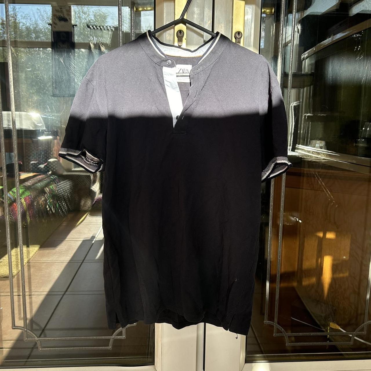 navy blue t shirt zara