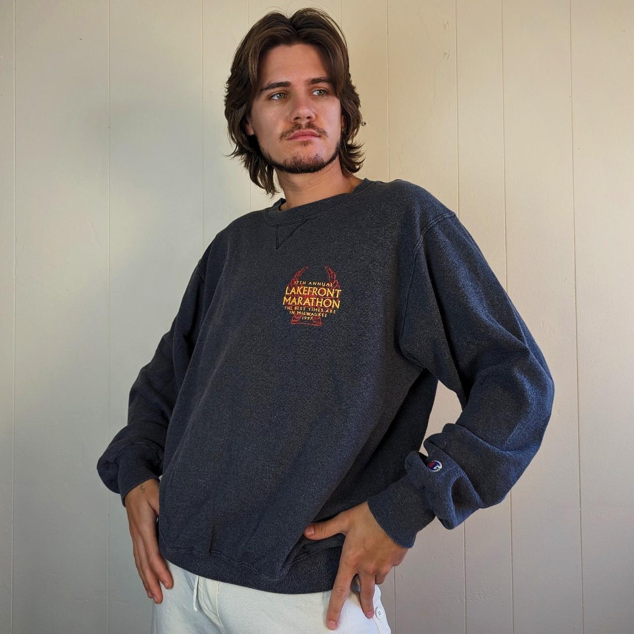 Champion sweater mens grey sale 97