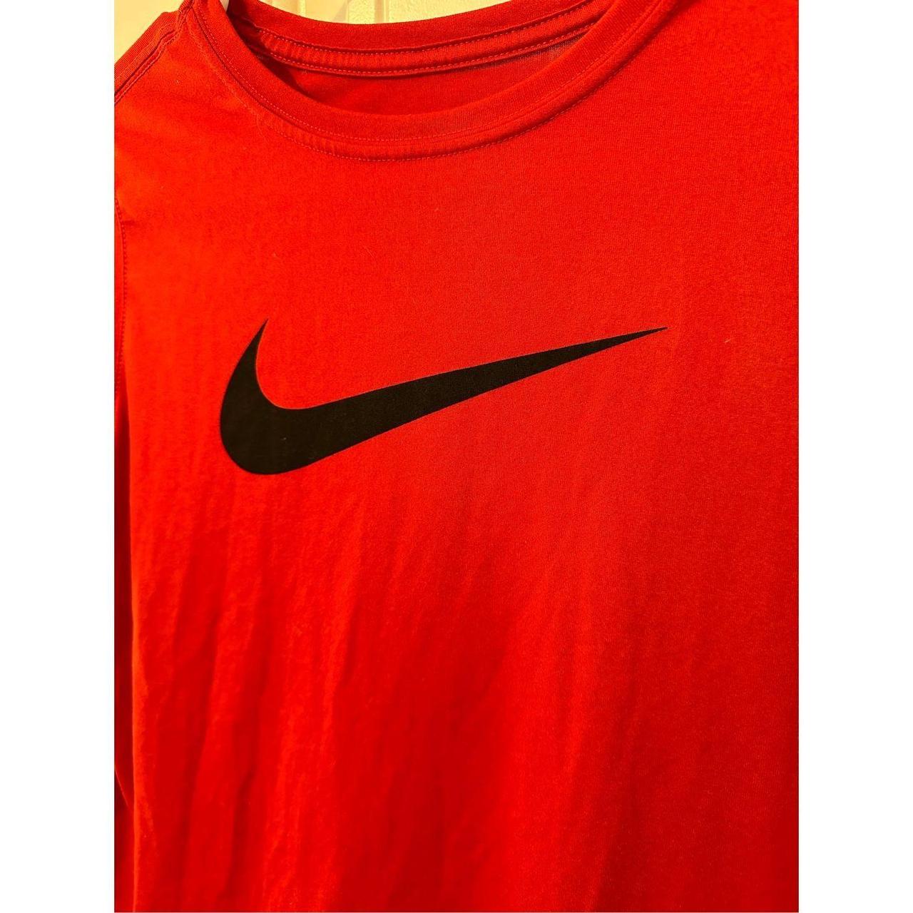 Nike Boys Red Dri-fit Long Sleeve Top - Size - Depop