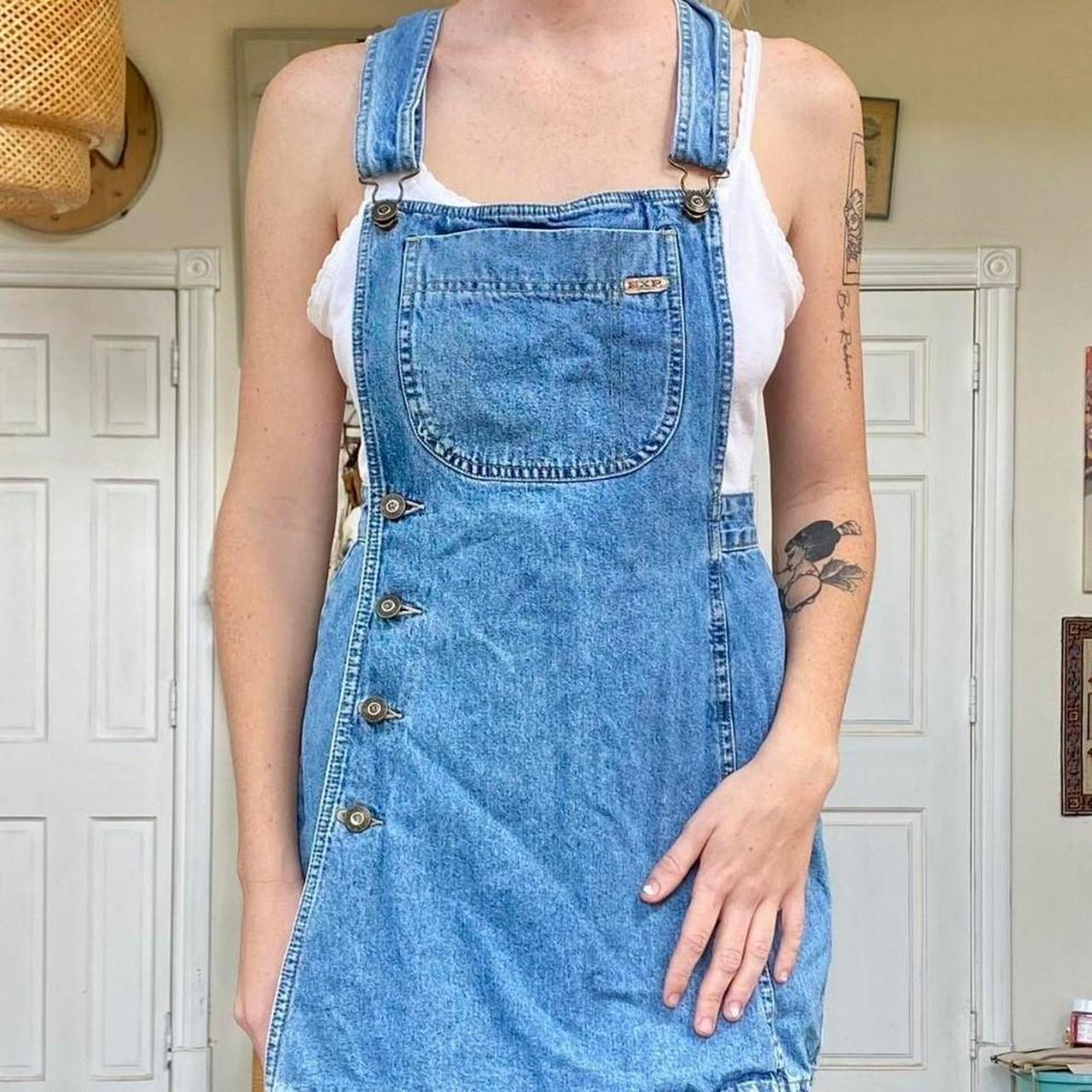 90s denim outlet overall skirt