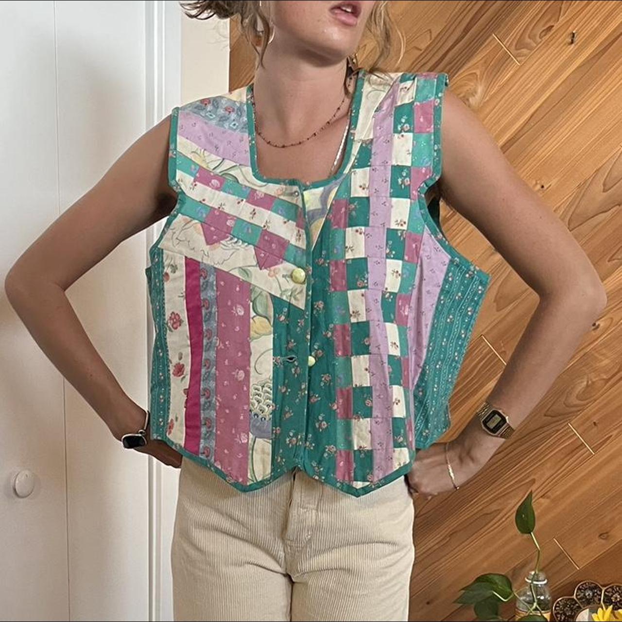 Vintage asymmetrical intricate patchwork pastel...