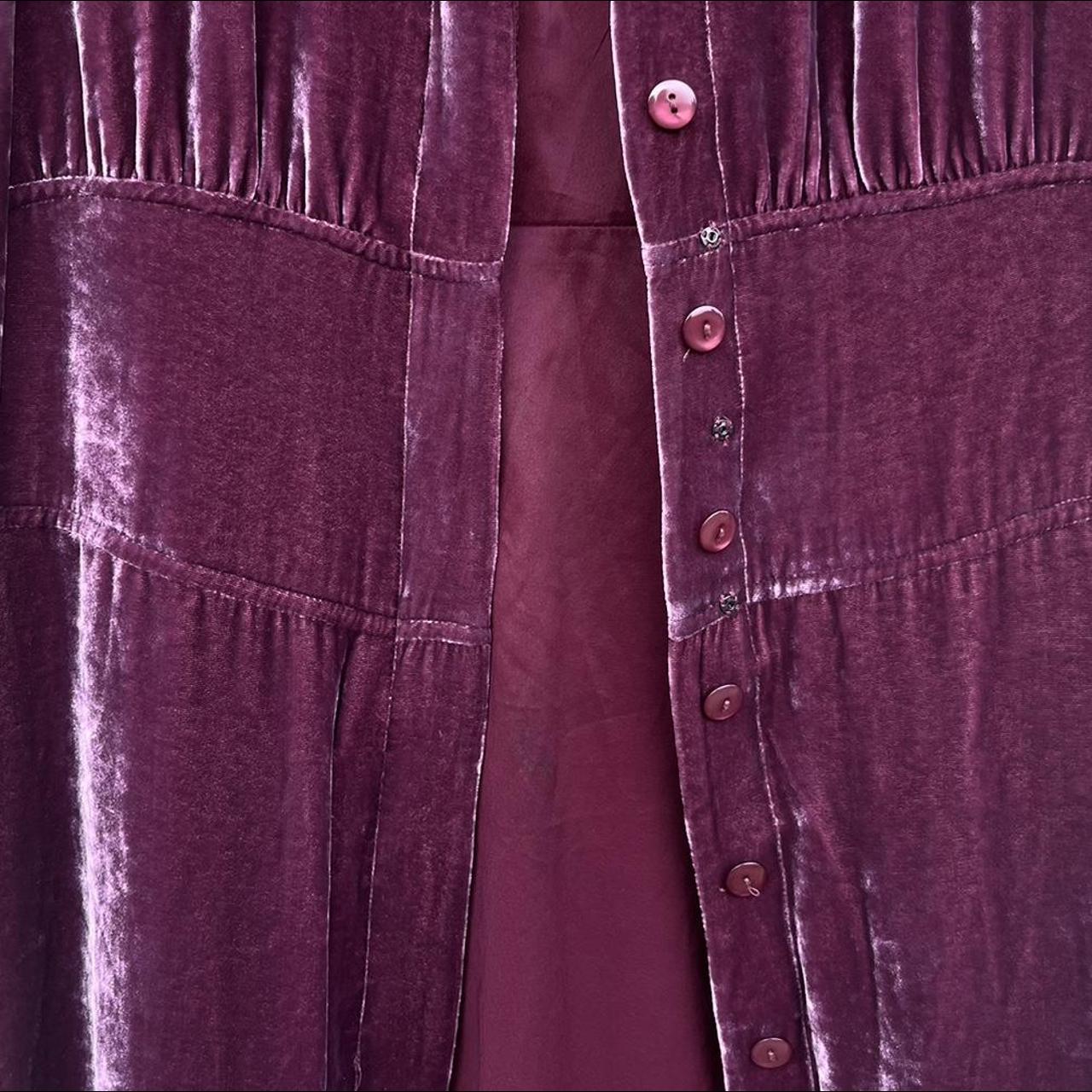 Eggplant velvet duster/dress in excellent condition... Depop