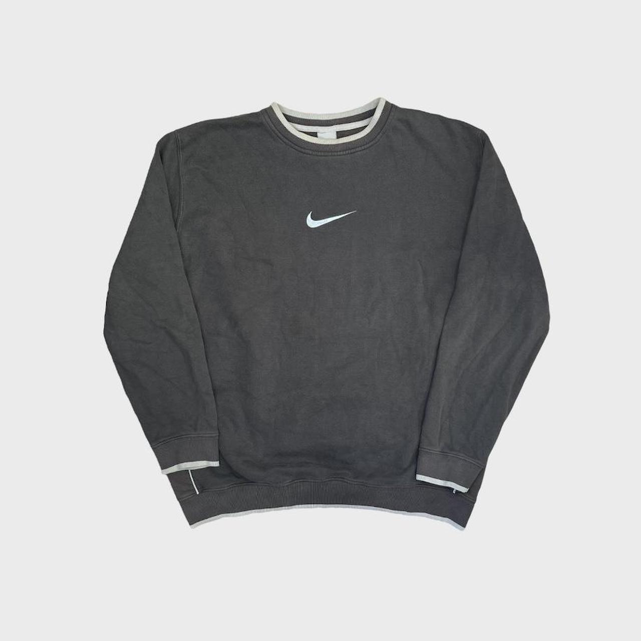 Nike Women's Grey and Blue Sweatshirt | Depop