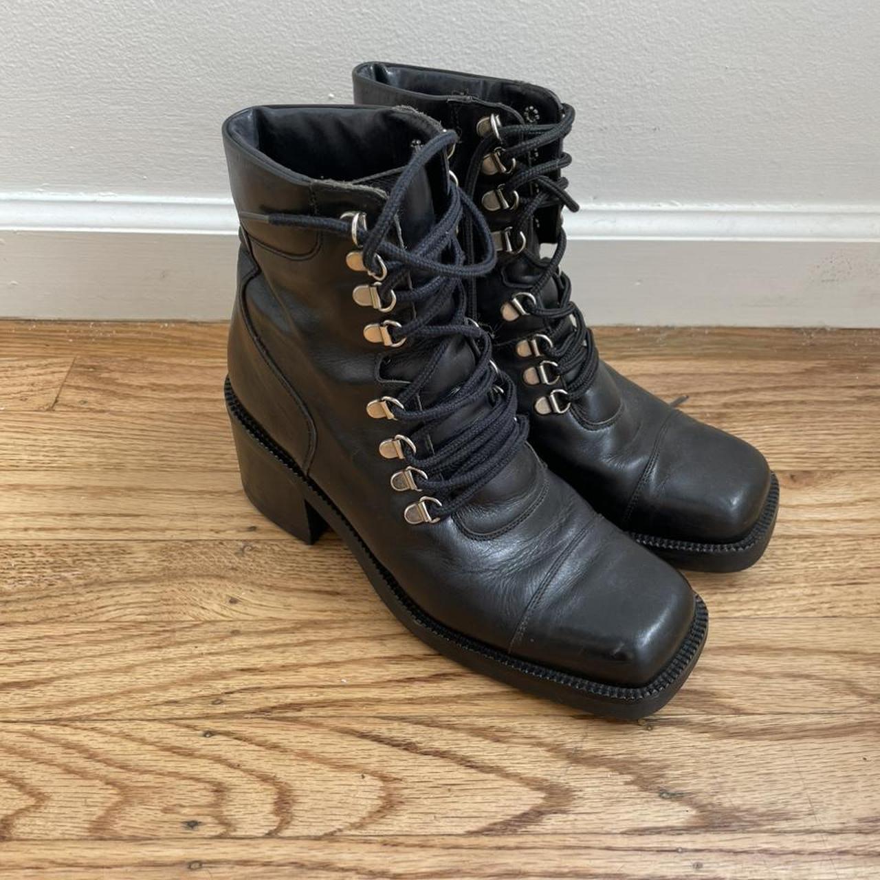 Charles David by Nathalie M. Black combat boots Depop