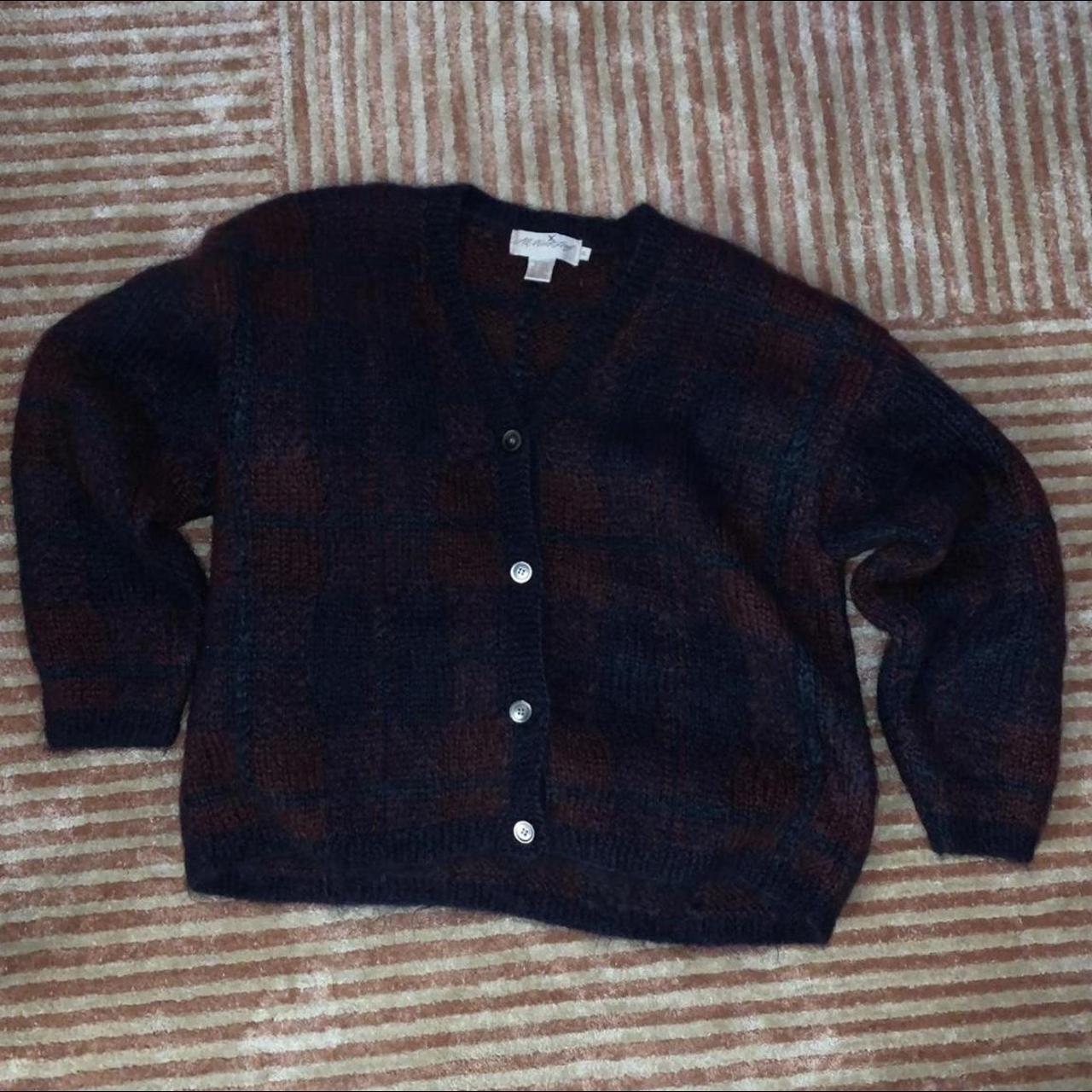 Vintage mohair sweater / cardigan oversized says XL... - Depop