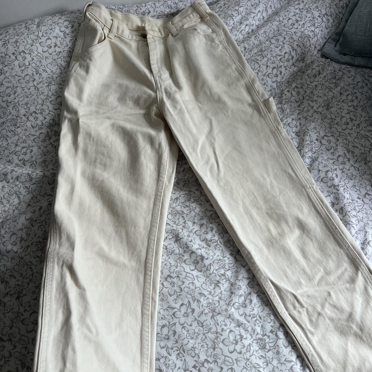 Brandy Melville carpenter jeans in white/cream ,... Depop