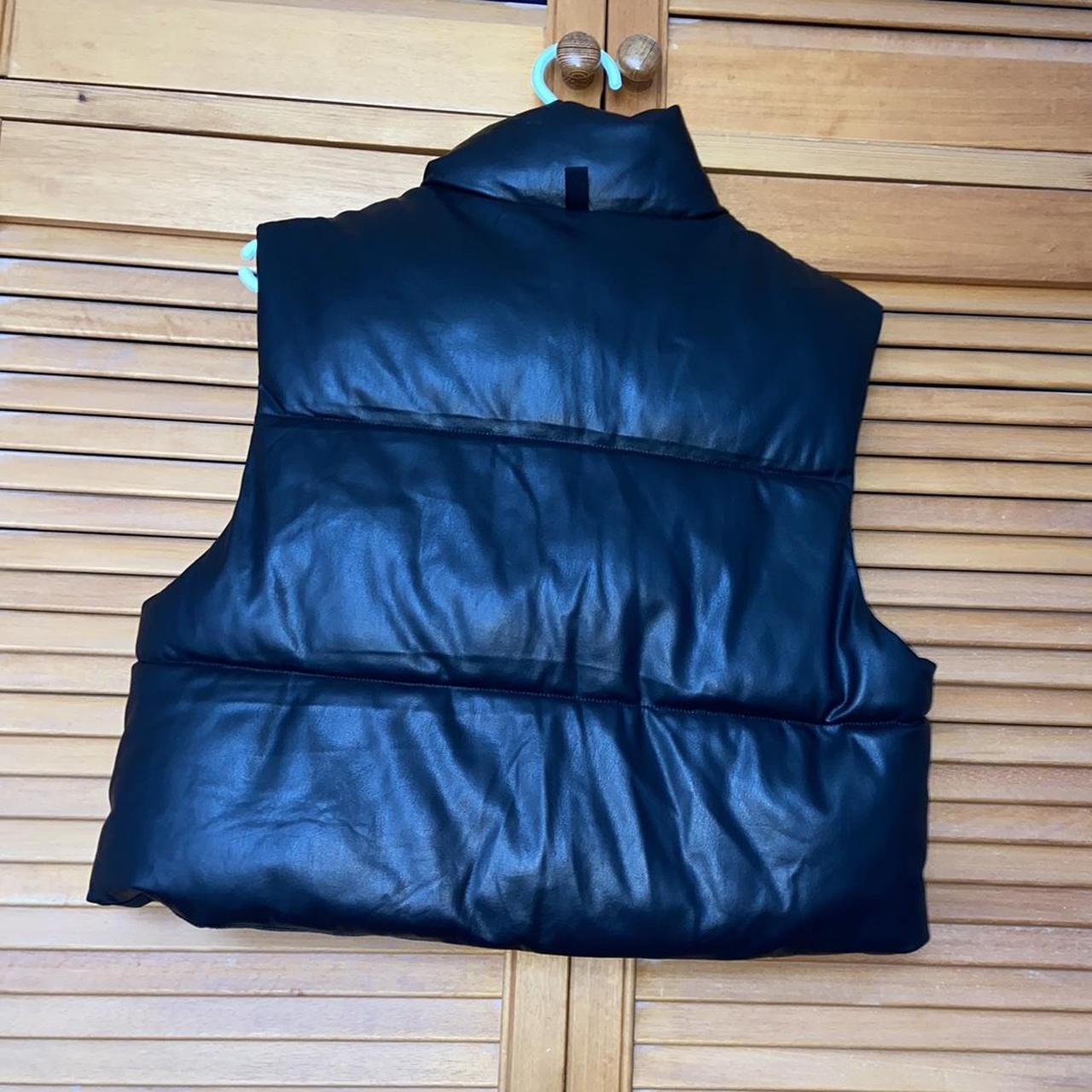 Zara Black Faux Leather Puffer Vestgilet Size Depop 2307