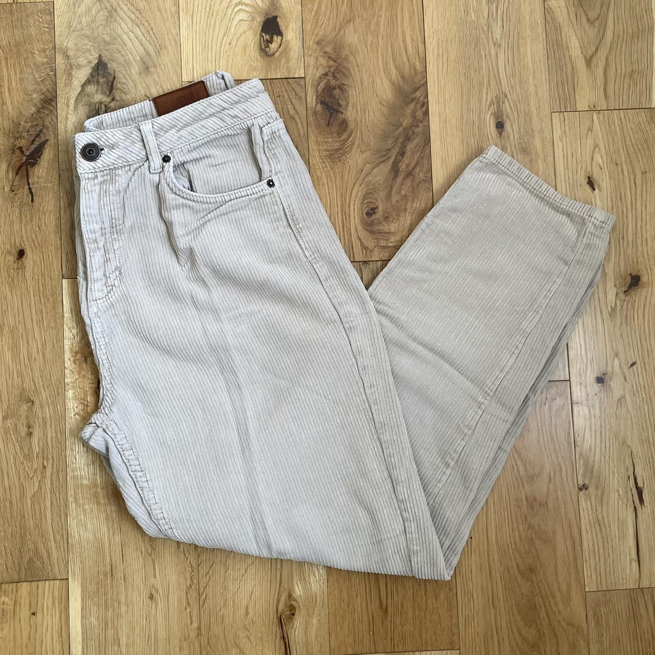 Corduroy Beige “Mom” trousers Urban Outfitters W30... - Depop