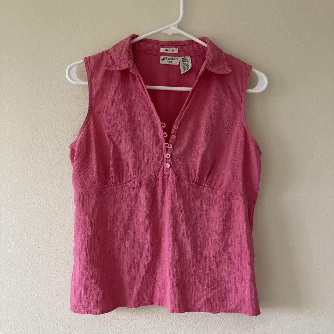 Women's Pink and White Blouse | Depop