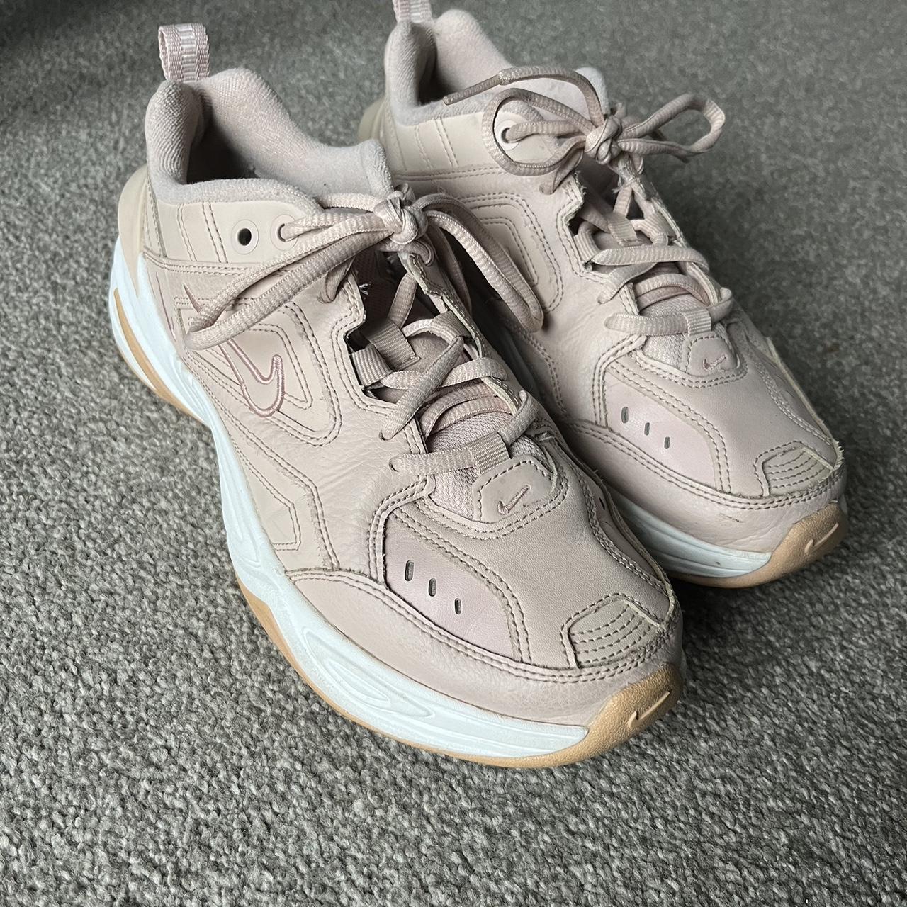 nike m2k tekno trainers size 5 dusty pink. Depop