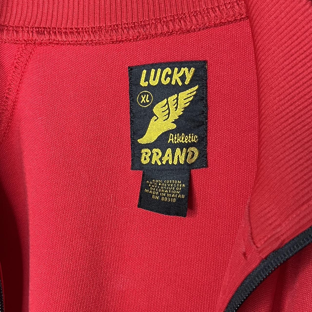 Lucky Brand Men's Black and Red Jacket Depop