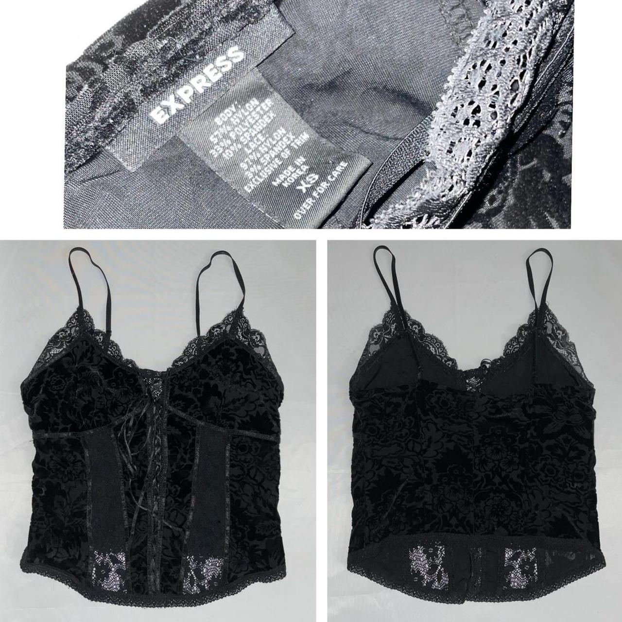 🦇 y2k velvet lace corset tank 🦇 🩸 from vintage... - Depop