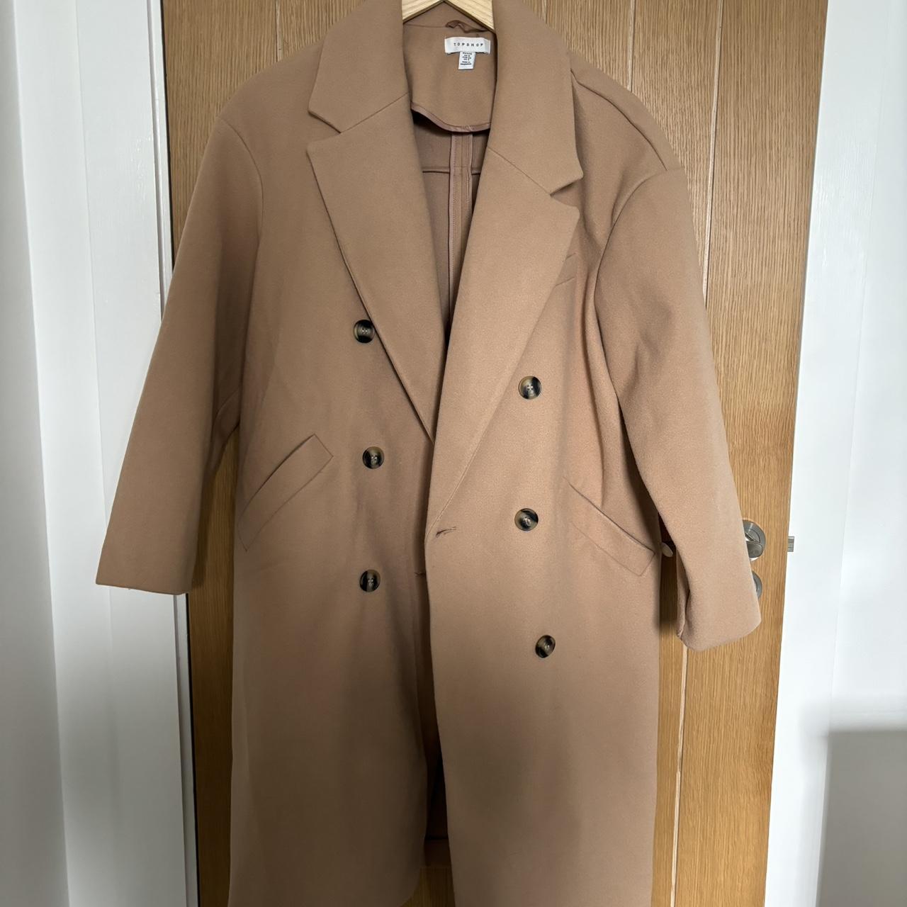 Topshop Petite Camel Coat, Size 12 petite but